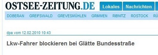 Screenshot Ostseezeitung