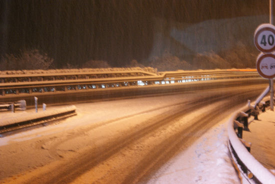 Schnee auf Brennerautobahn
